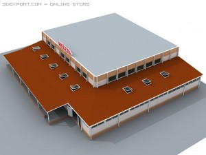 building of a factory 3D Model
