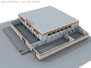 building of a factory 3D Model