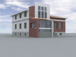 hi tech style cottage 3D 모델