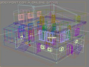 hi tech style cottage 3D 모델