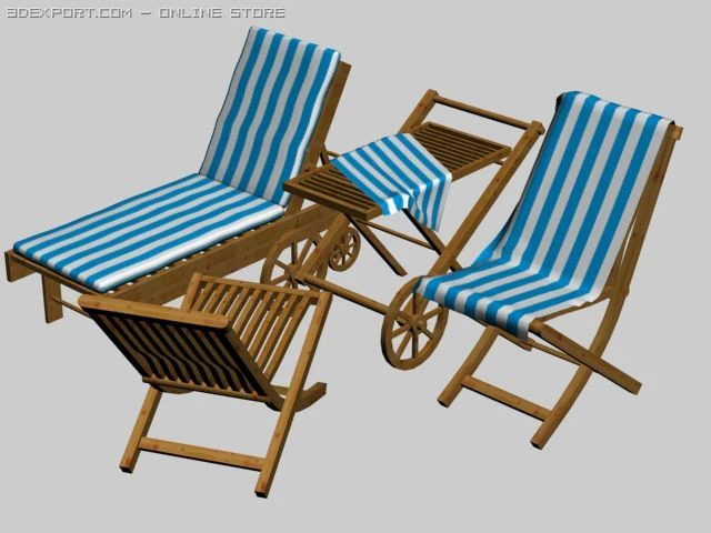 swimming pool furniture 3D Model .c4d .max .obj .3ds .fbx .stl .blend 