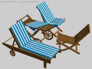 swimming pool furniture 3D Model