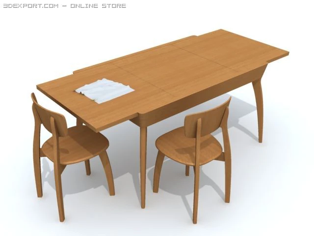 dining room furniture 2 3D Model .c4d .max .obj .3ds .fbx .stl .blend 