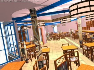mexican style restaurant 3D 모델