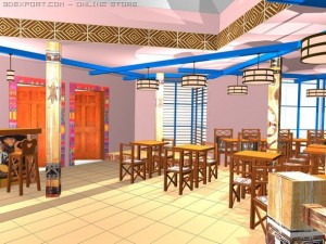 mexican style restaurant 3D 모델