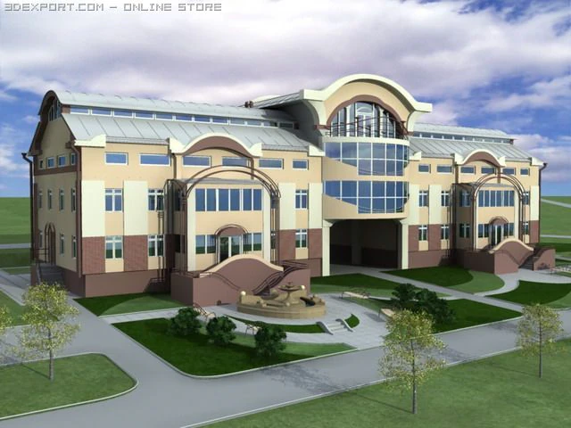 mansion house 3D Model .c4d .max .obj .3ds .fbx .stl .blend 