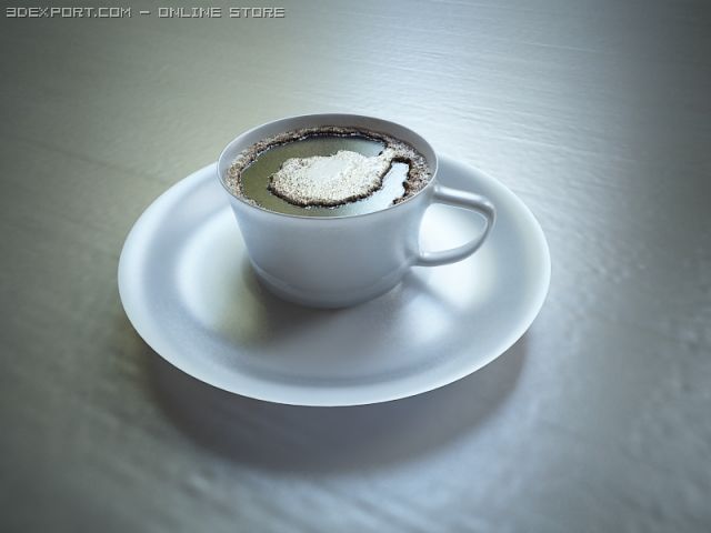 cup of coffee 3D Model .c4d .max .obj .3ds .fbx .stl .blend 