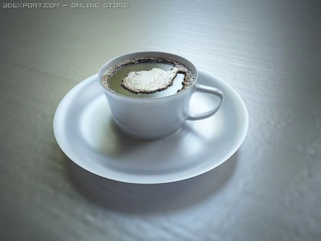 cup of coffee 3D Model .c4d .max .obj .3ds .fbx .stl .blend 