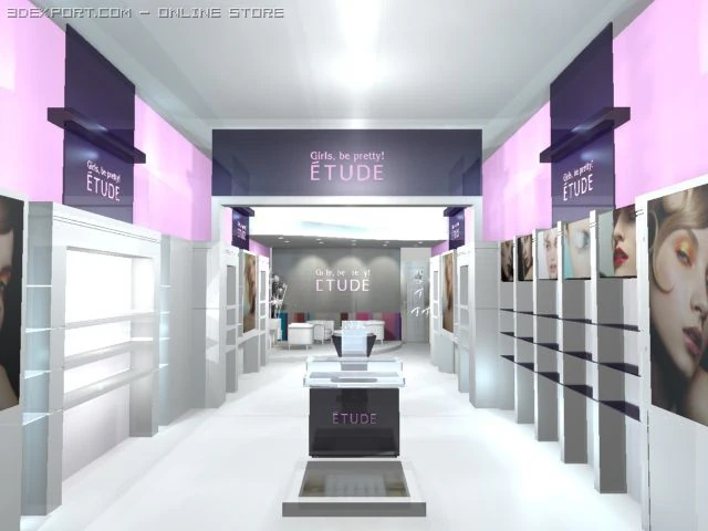 cosmetic showroom 3D Model .c4d .max .obj .3ds .fbx .stl .blend 