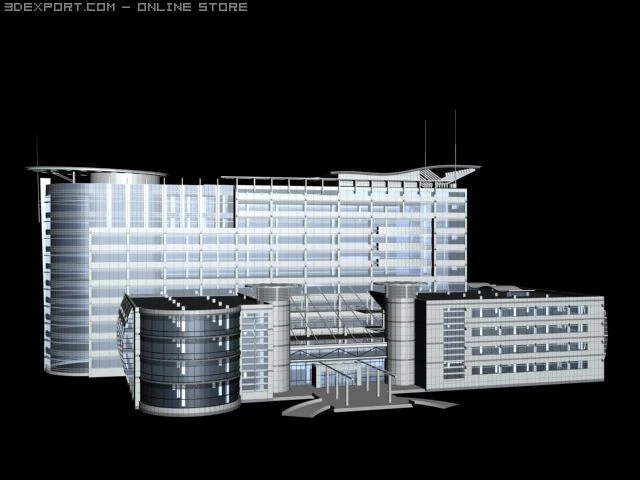 budynek Model 3D .c4d .max .obj .3ds .fbx .stl .blend 