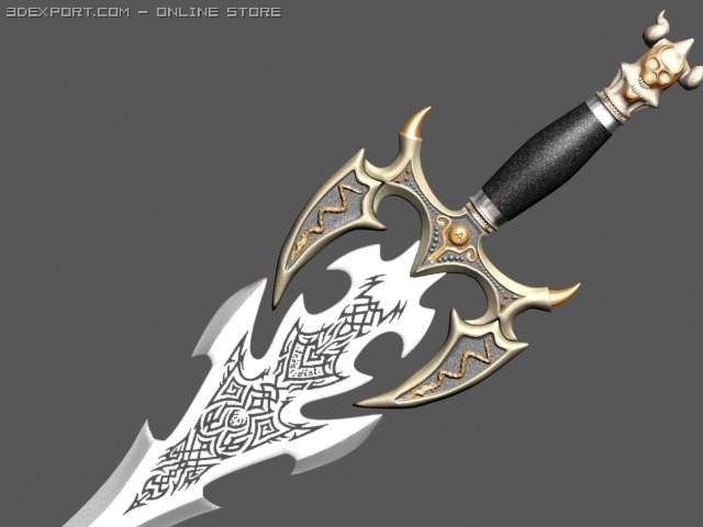 sword of darkness 3D Model .c4d .max .obj .3ds .fbx .stl .blend 