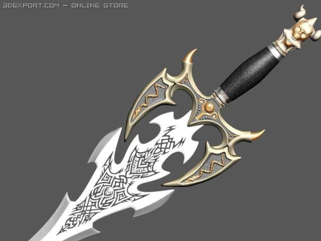 sword of darkness 3D Model .c4d .max .obj .3ds .fbx .stl .blend 