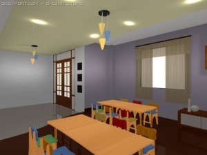 children studying room 3D 模型