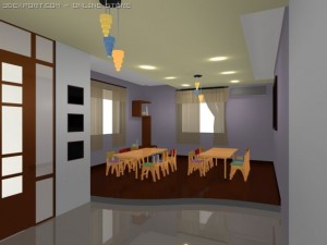 children studying room 3D 模型