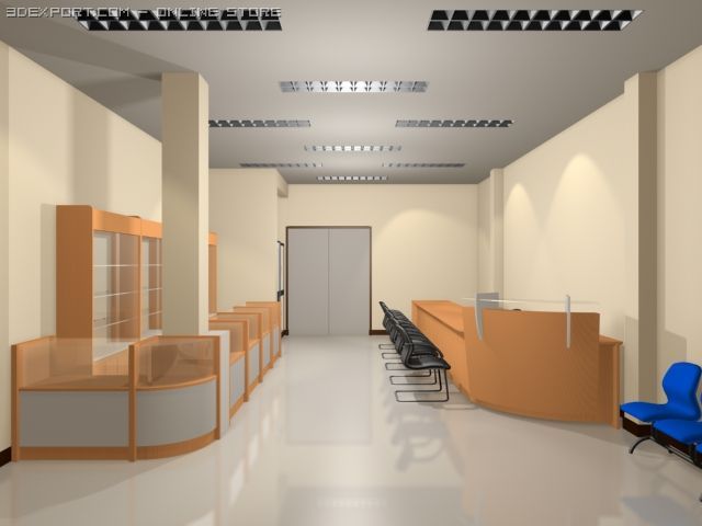 reception office 3D Model .c4d .max .obj .3ds .fbx .stl .blend 
