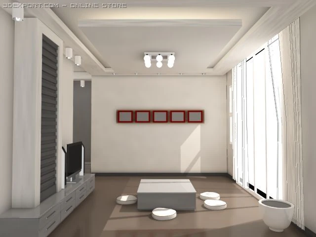 japan living room 3D Model .c4d .max .obj .3ds .fbx .stl .blend