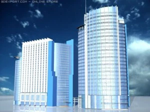 dois centros de neg&oacute;cios Modelo 3D