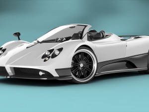 pagani zonda f roadster rigged Model 3D