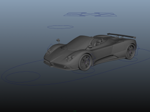 pagani zonda f roadster rigged 3D Model