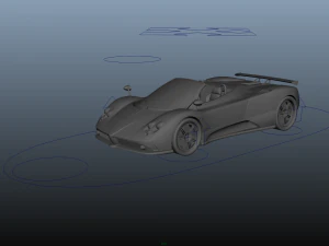 pagani zonda f roadster rigged 3D Model