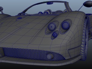 pagani zonda f roadster rigged 3D Model