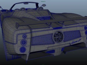 pagani zonda f roadster rigged 3D Model