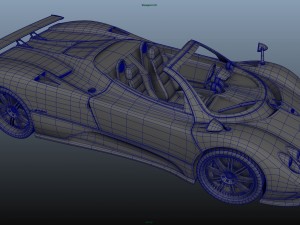 pagani zonda f roadster rigged 3D Model