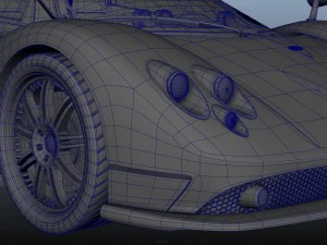 pagani zonda f rigged 3D Model