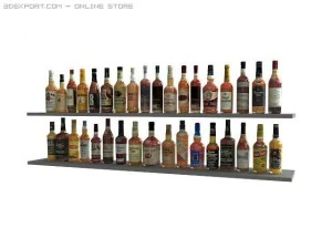 35 garrafas de whisky Modelo 3D