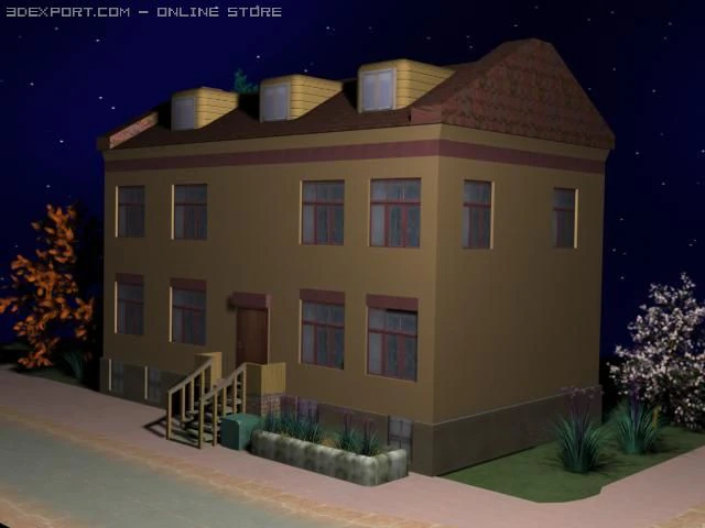 tradition house 3D Model .c4d .max .obj .3ds .fbx .stl .blend 