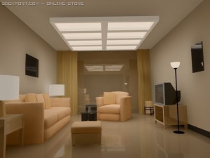 living room warmly 3D Model