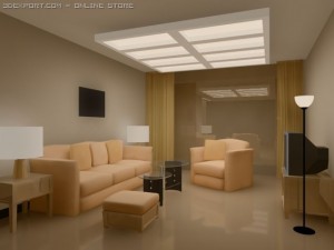 living room warmly Modelo 3D