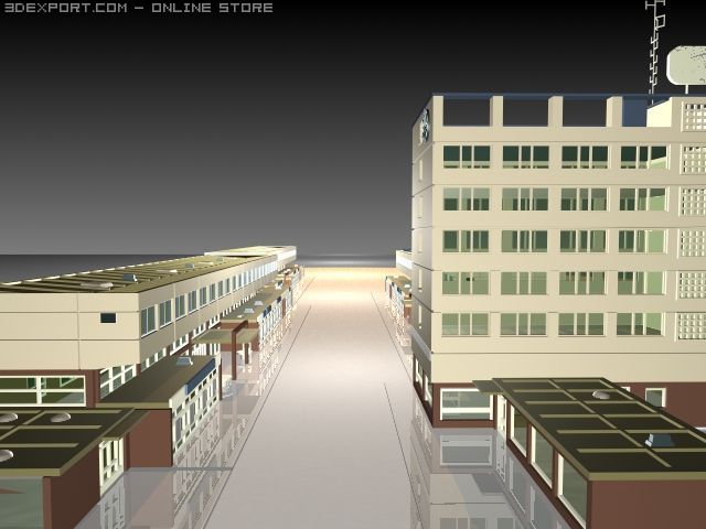 small town 3Dモデル .c4d .max .obj .3ds .fbx .stl .blend 