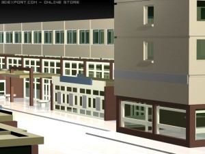 small town 3Dモデル