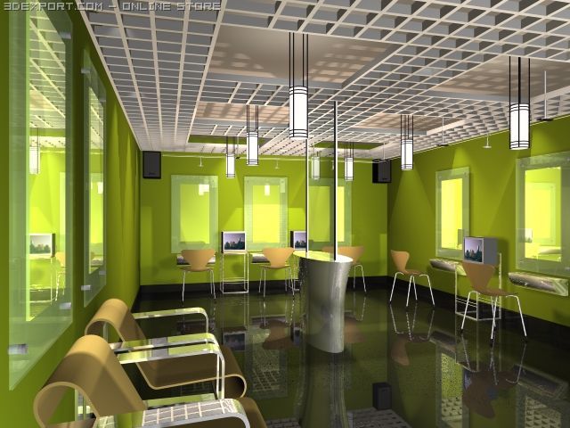 baber shop 3D Модель .c4d .max .obj .3ds .fbx .stl .blend 