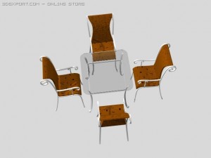 table and chair for outside Model 3D