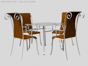 table and chair for outside Model 3D