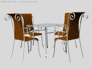 table and chair for outside 3D Model