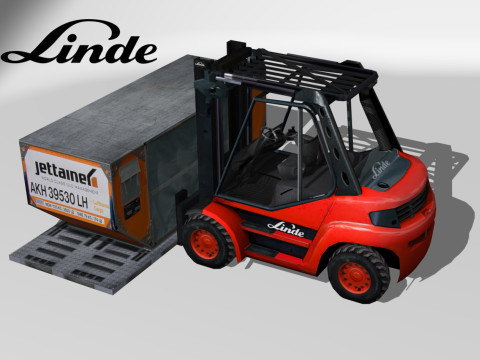Linde Forklift Trucks H50 Low-poly 3Dモデル