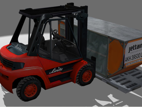 Linde Forklift Trucks H50 Low-poly 3D मॉडल