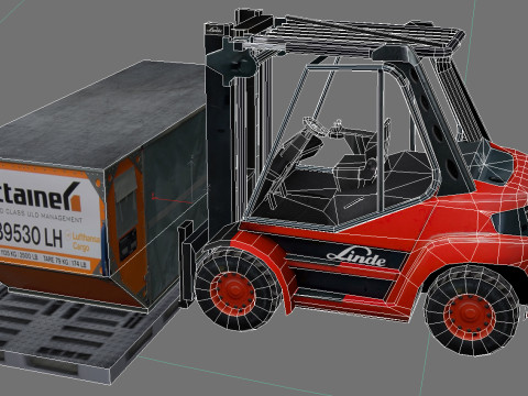Linde Forklift Trucks H50 Low-poly 3D मॉडल