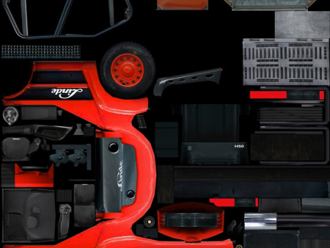 Linde Forklift Trucks H50 Low-poly 3D मॉडल