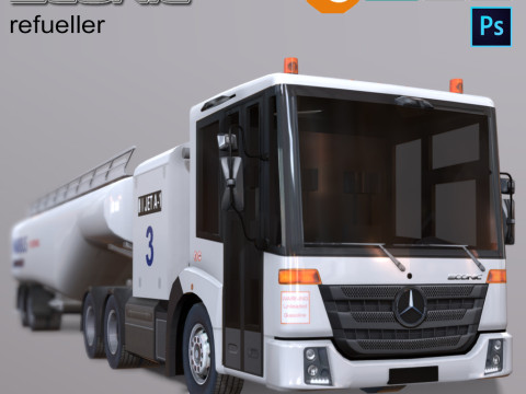 Mercedes Econic refueller Low-poly 3Dモデル