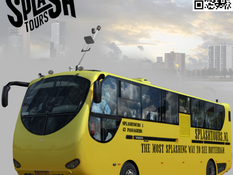 Amphibian Splashtours Bus Low-poly 3D Модель