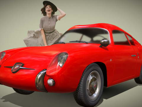 Fiat 1959 Abarth 750GT Double Bubble Coupe Modelo 3D