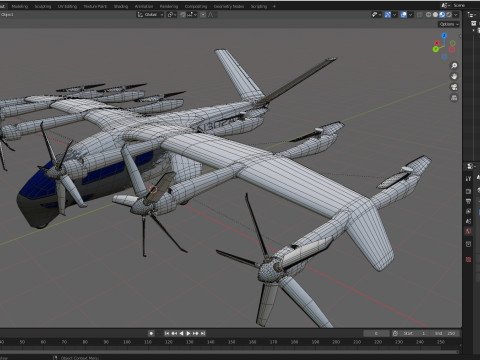 Archer EVTOL Low-poly Modelo 3D