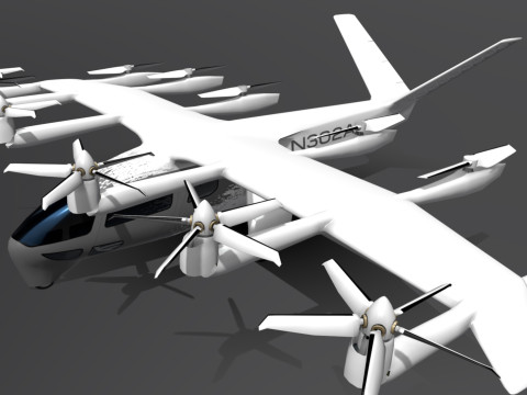 Archer EVTOL Low-poly 3Dモデル
