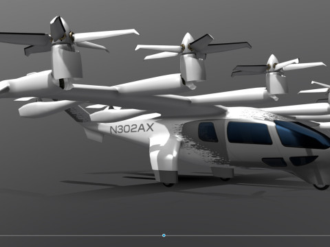 Archer EVTOL Low-poly Modelo 3D