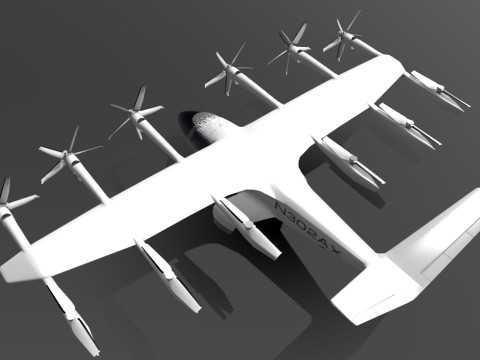 Archer EVTOL Low-poly Modelo 3D