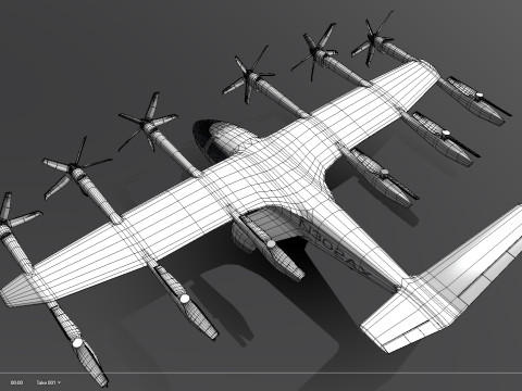 Archer EVTOL Low-poly Modelo 3D